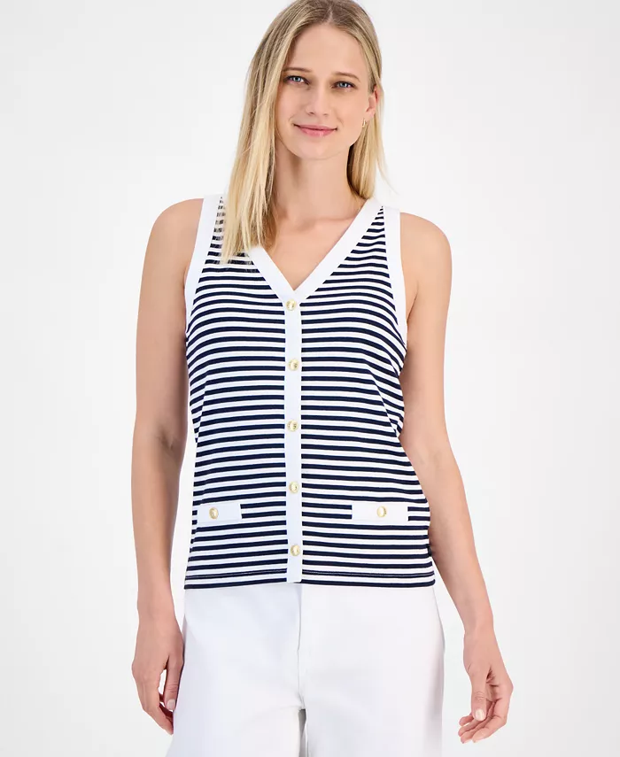 

Женский полосатый безрукавный кардиган Nautica Jeans, мультиколор