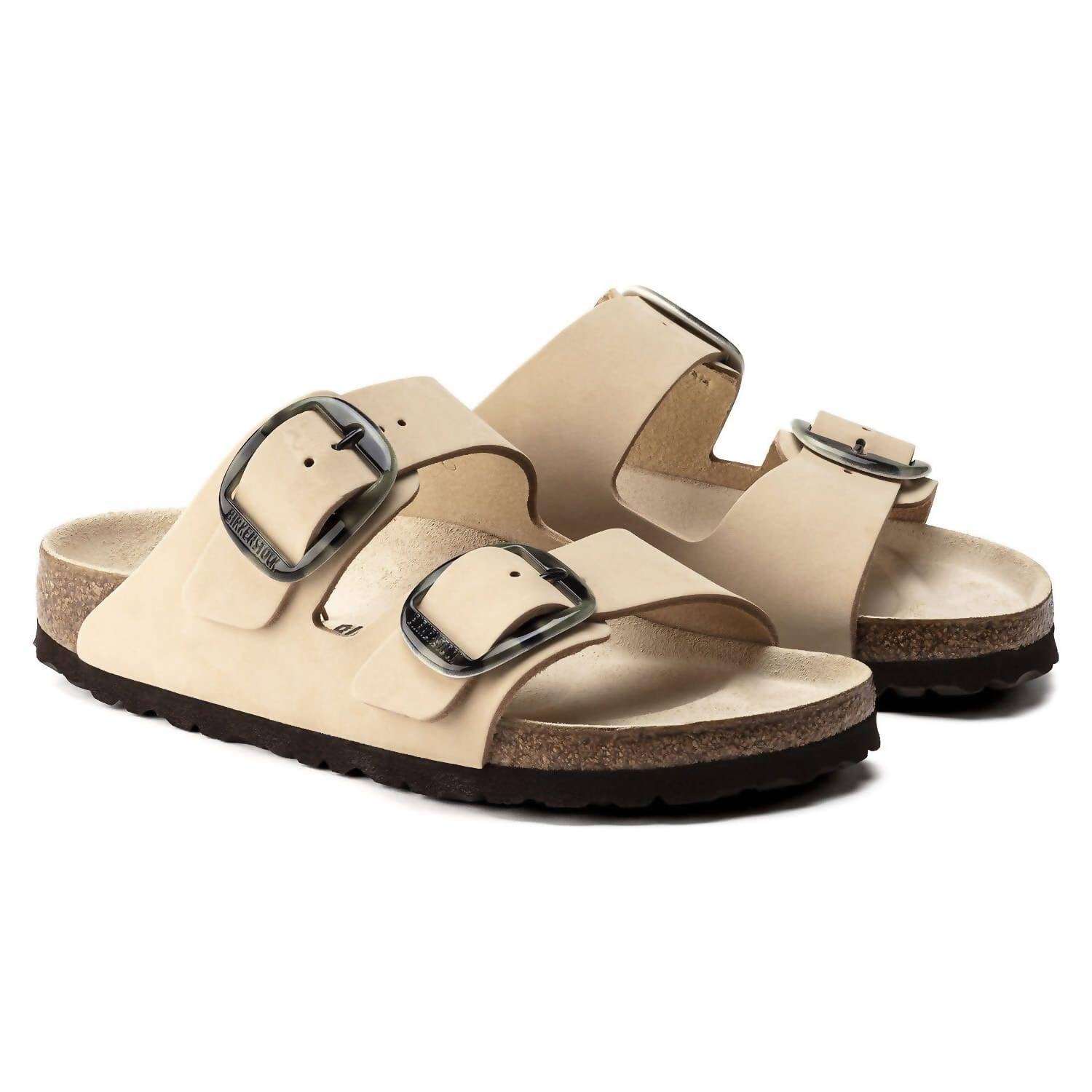 Женские мюли Arizona Almond с большой пряжкой в бежевом цвете Birkenstock — фото 2
