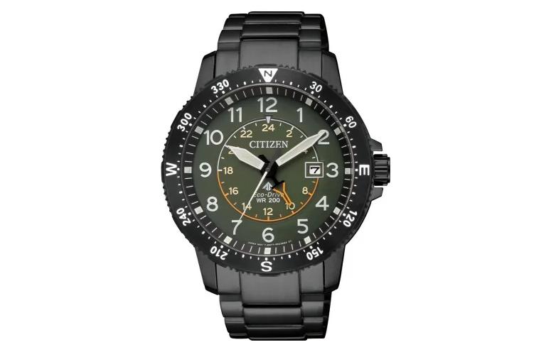 

CITIZEN Часы Promaster Collection Solar Quartz Movement Stainless Steel Strap Watch Men's Watch Green Dial BJ7095 56X