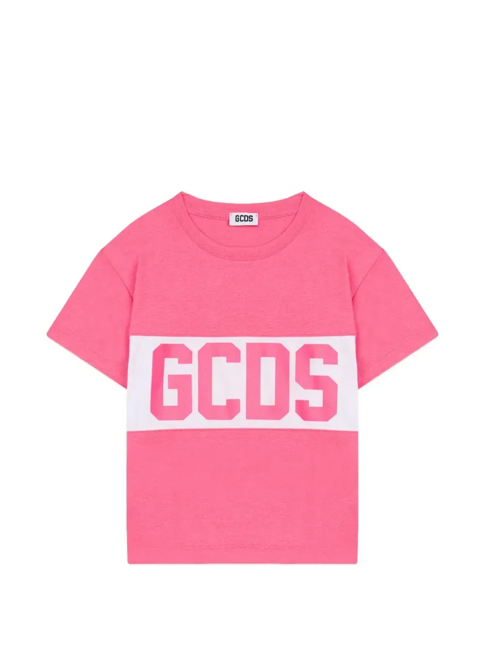 Футболка, декорированная логотипом, вставками и принтом Gcds Kids, розовый