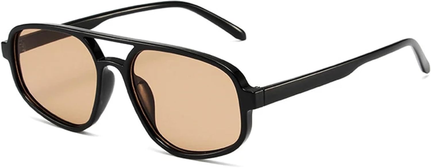 

Модные солнцезащитные очки с двойной перемычкой «кошачий глаз» для женщин, ретро-очки с леопардовым принтом и градиентом, солнцезащитные очки UV400 для мужчин WNCKSQ, Black Light Tea