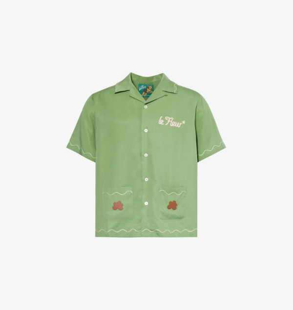 

Рубашка из твила с вышивкой Petalers Golf Le Fleur, зеленый
