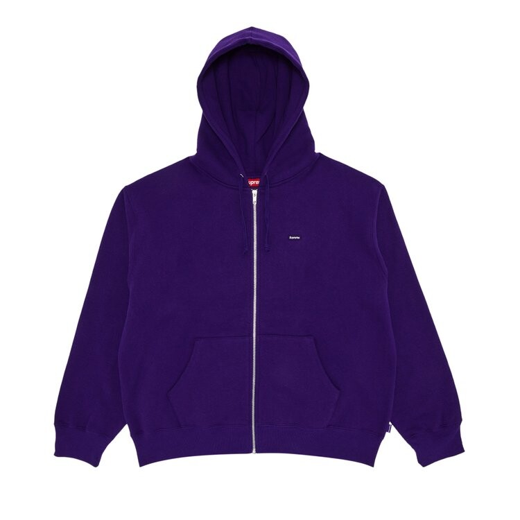 

Толстовка Supreme Small Box Zip Up Hooded Sweatshirt, фиолетовый