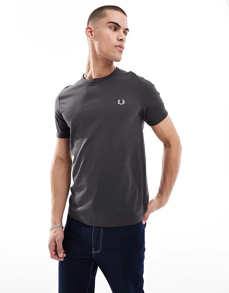 

Футболка Fred Perry Ringer серого цвета