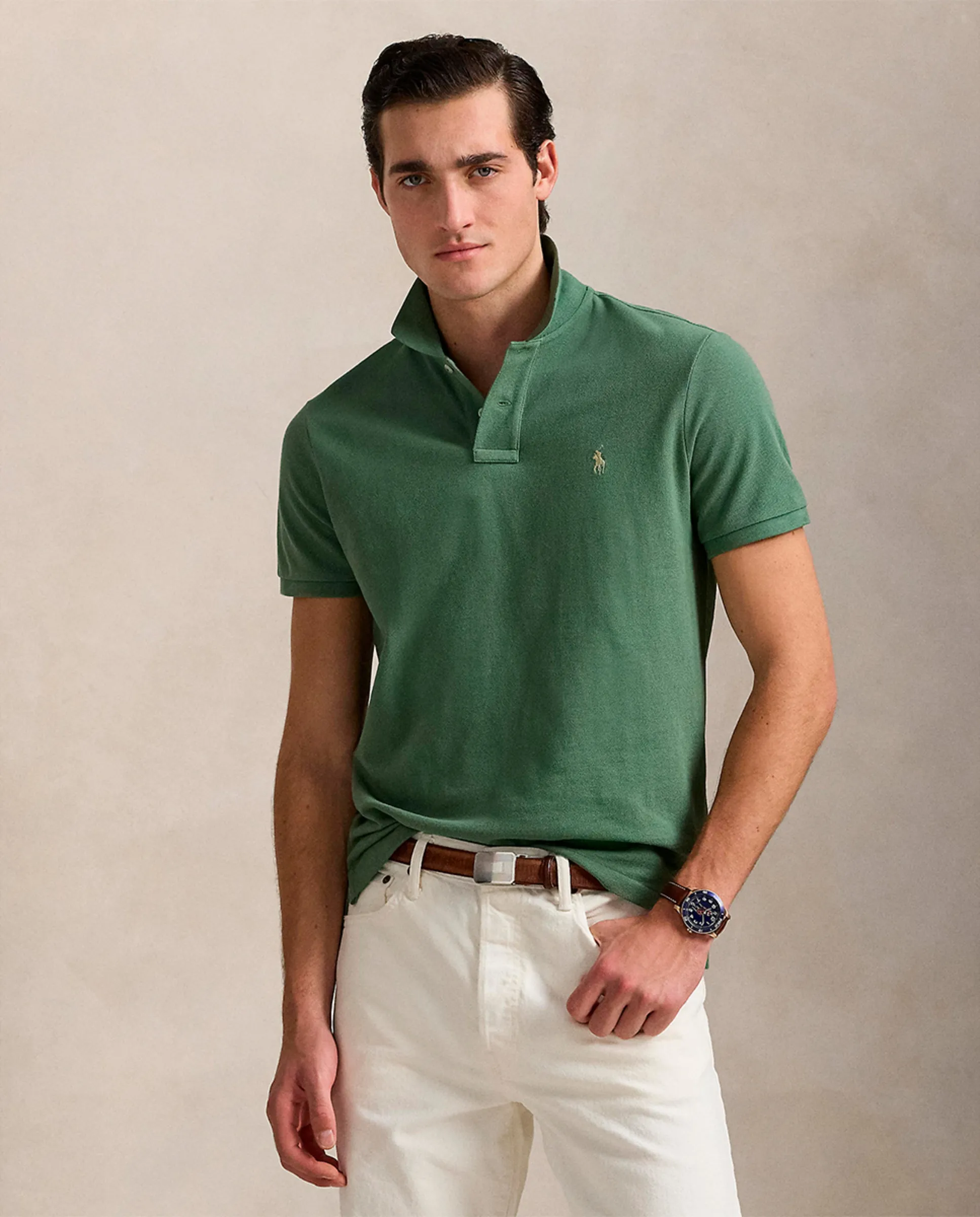 

Мужская поло из пике Regular fit Polo Ralph Lauren, зеленый