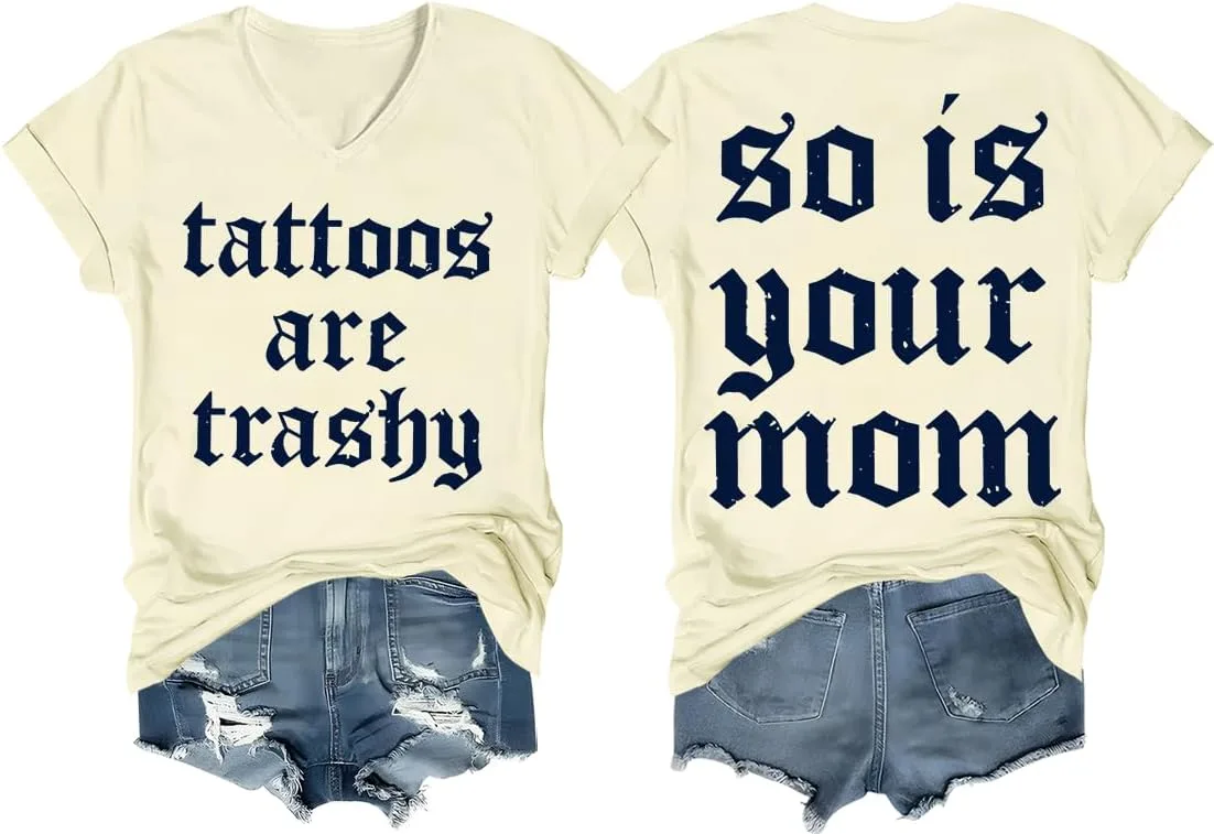 Футболка V-Neck Tattoos are Trashy