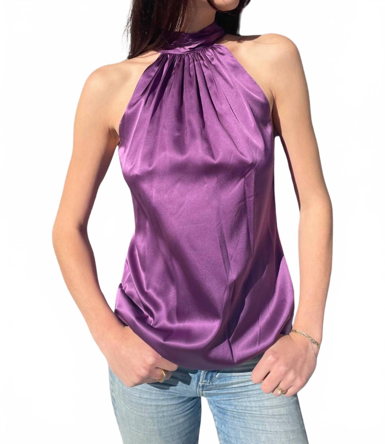 

Lori Silk Халтер топ в цвете шелковицы Ramy Brook, Mulberry