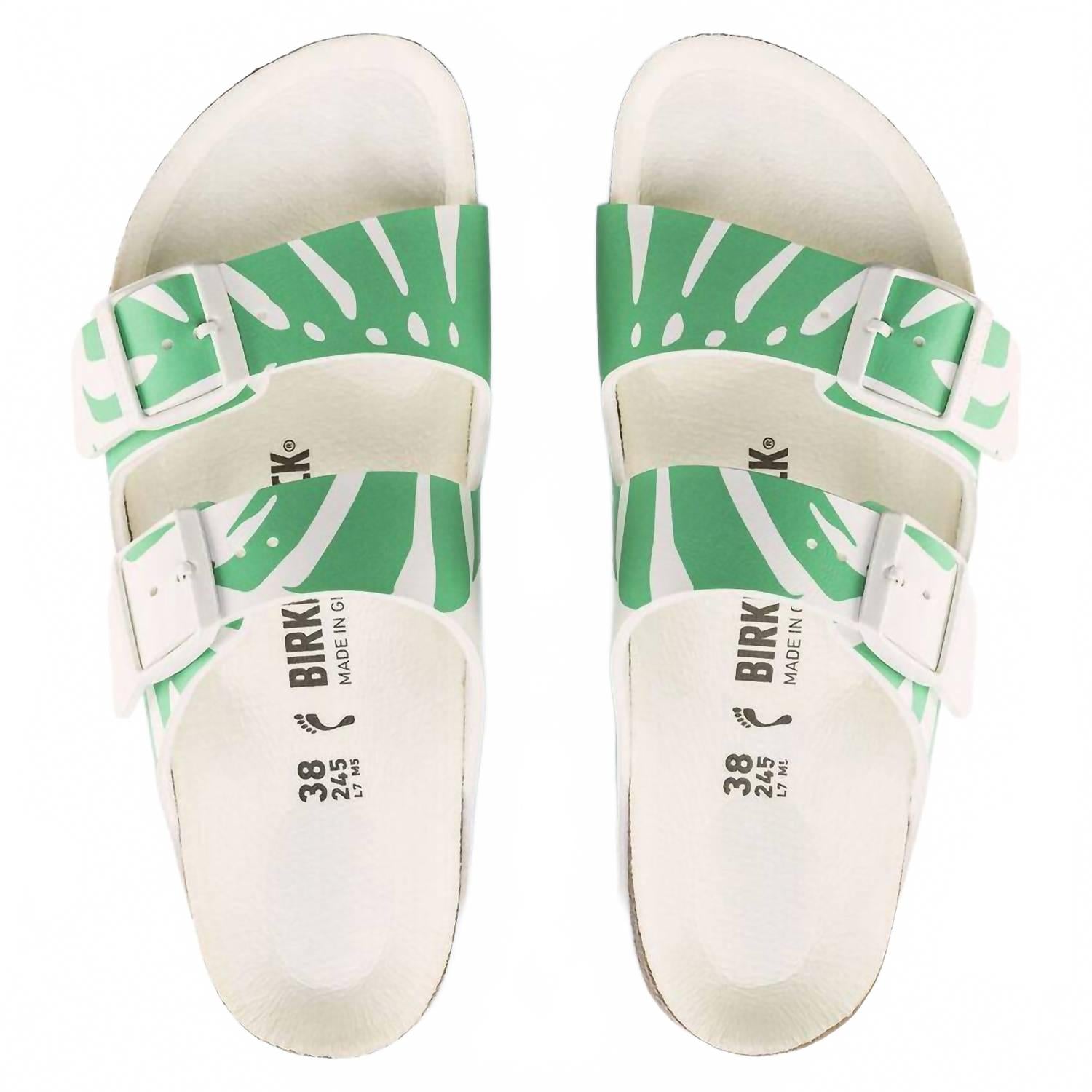 Женские мюли Arizona Monstera Bold в цвете нефритовый белый Birkenstock — фото 4