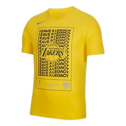 

Футболка dri-fit nba los angeles lakers sports round neck printing short sleeve amarillo yellow Nike, желтый