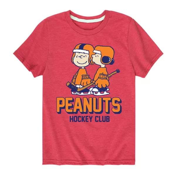 

Футболка с принтом хоккейного клуба Peanuts для мальчиков 8-20 лет Licensed Character, красный
