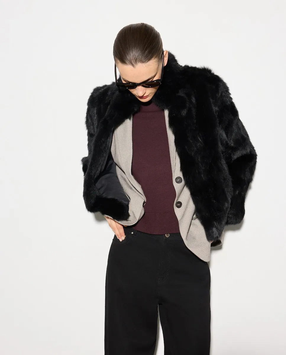 

Женская куртка из гладкой кожи Woman El Corte Inglés, черный