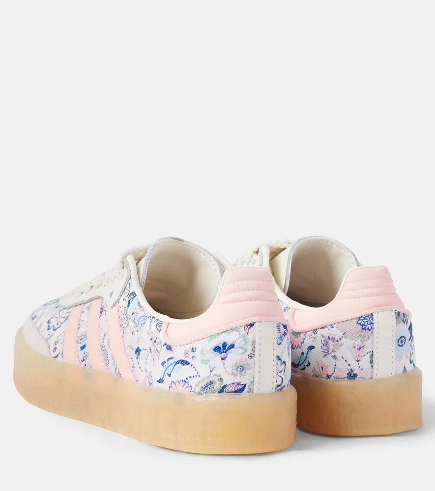 Кроссовки Samba OG с цветочной кожаной отделкой Adidas Originals Kids, розовый — фото 2
