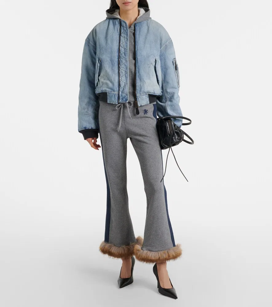 Укороченная джинсовая куртка-бомбер Balenciaga, синий — фото 2