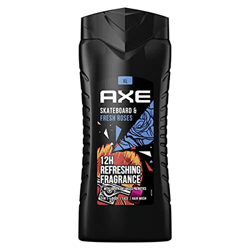 Мужской гель для душа и шампунь AXE 3-в-1 Skateboard & Fresh Roses XL (6 x 400 мл) Axe — фото 2