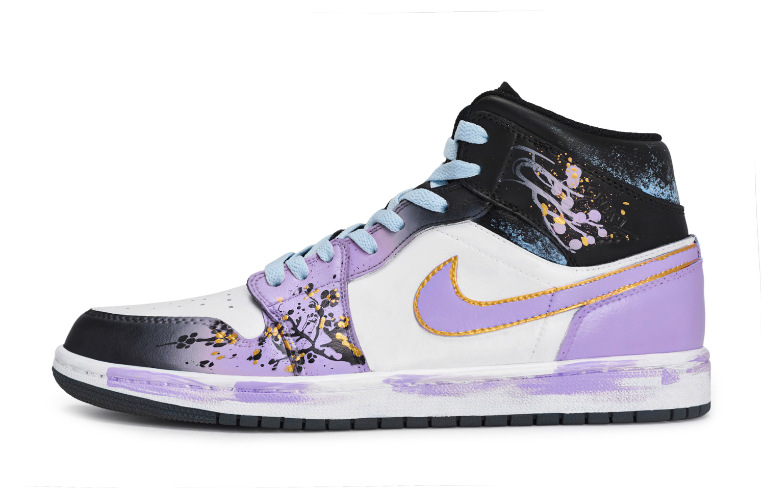 Jordan Air 1 811 Manufacturing, Cold Plum Purple Ink, Special Shoe Box, кроссовки Mid Top Vintage Basketball Unisex — фото 3