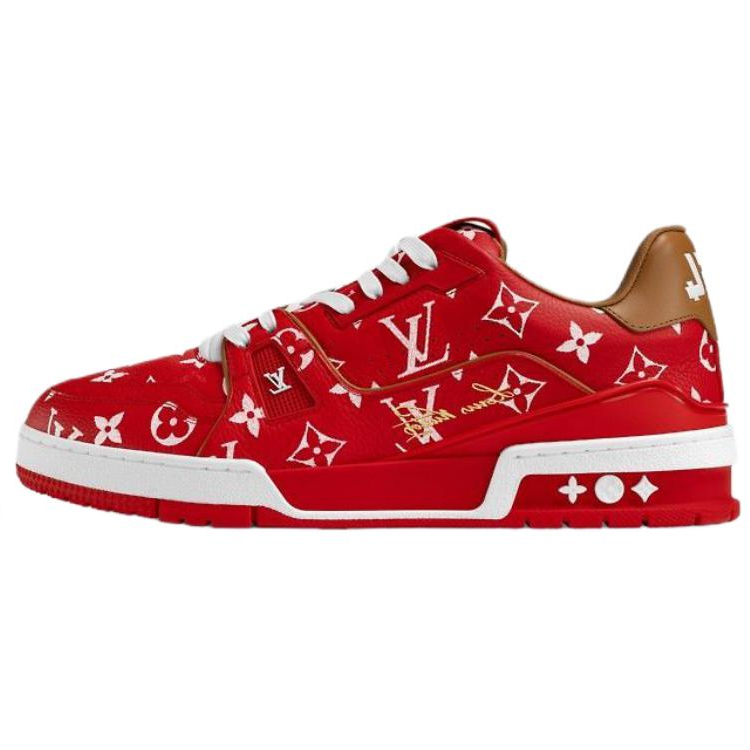 

LOUIS VUITTON Кроссовки для скейтбординга Trainer Low Top, красные, мужские