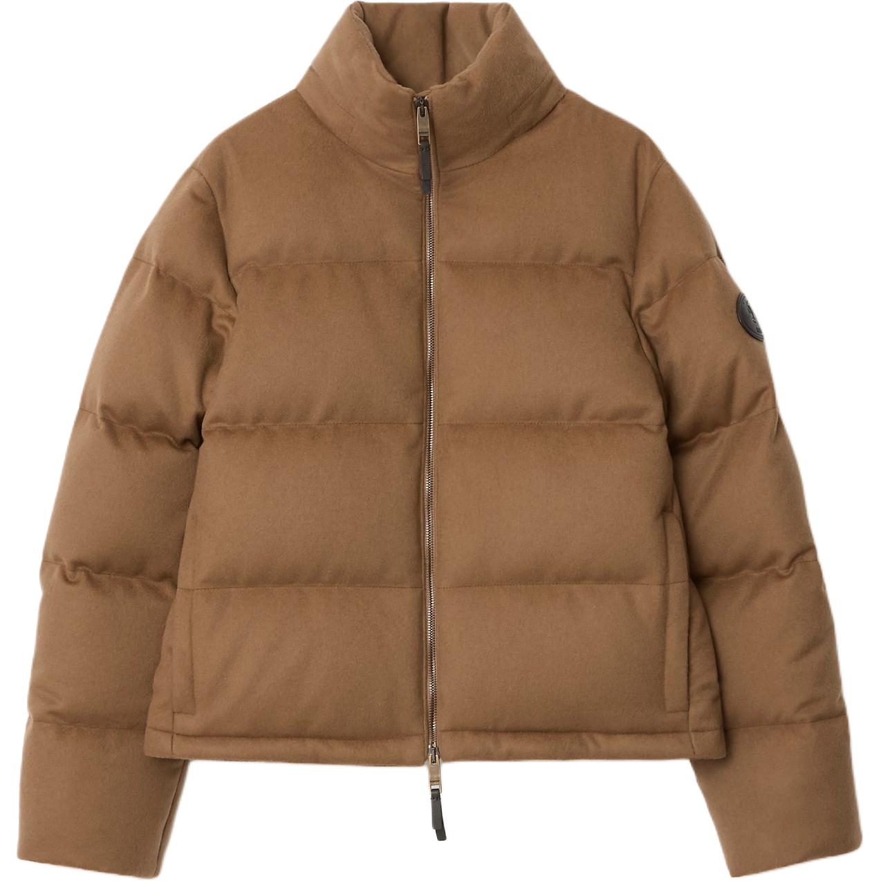 

Пуховик с воротником-воронкой Burberry, светло-коричневый