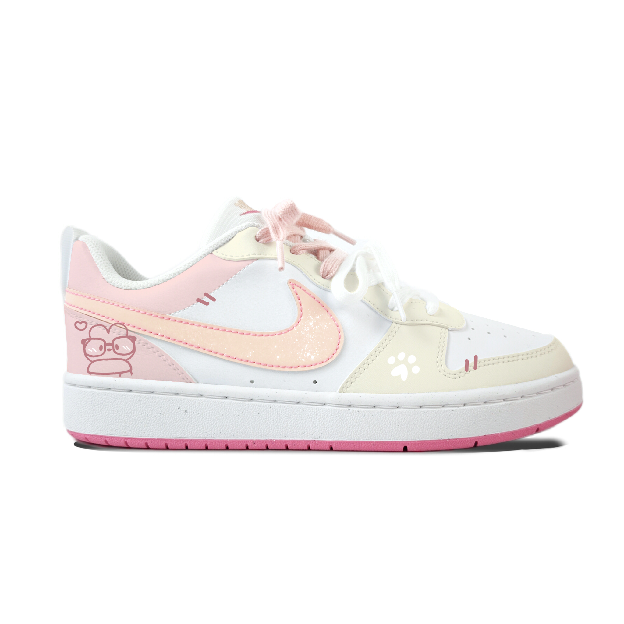 Court Borough Big Eyed Mismatched Slip Resistant Abrasion Resistant детские скейтбордические кроссовки Unisex Nike, белый — фото 4