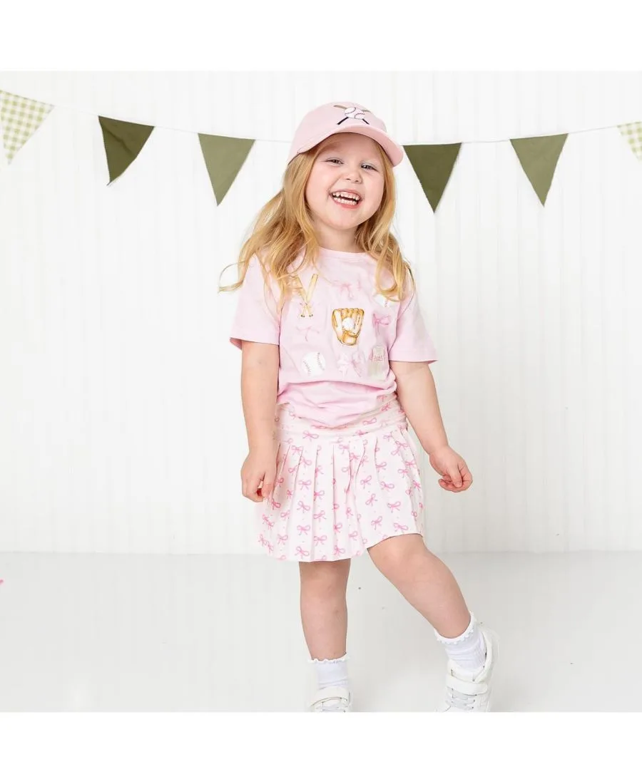 Детская футболка с коротким рукавом в бейсбольном стиле для девочек Sweet Wink, Ballet Pink — фото 4