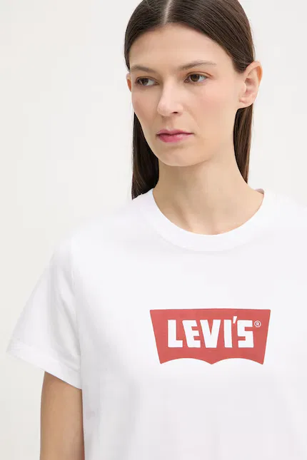 Футболка с коротким рукавом хлопковая T2 PERFECT TEE Levi's, белый — фото 4