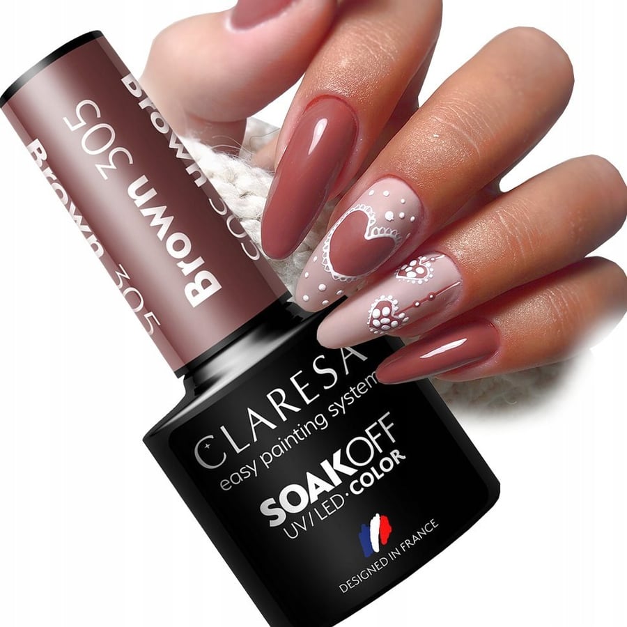 

Claresa Brown 305 Hybrid Varnish Uv/led Milk Chocolate Puderek