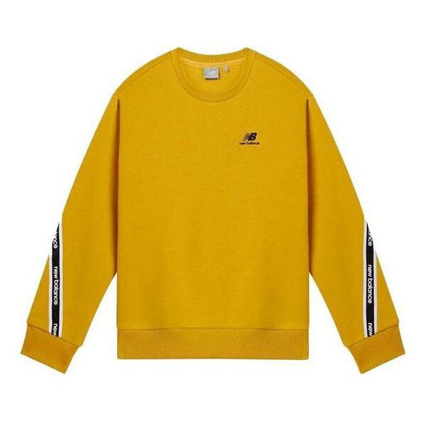 

Свитер пуловер с круглым вырезом New Balance, желтый