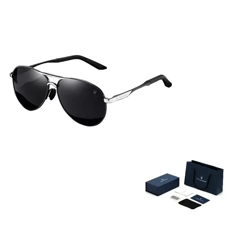 

Авиаторские солнцезащитные очки для мужчин plate and metal tr90 Maserati