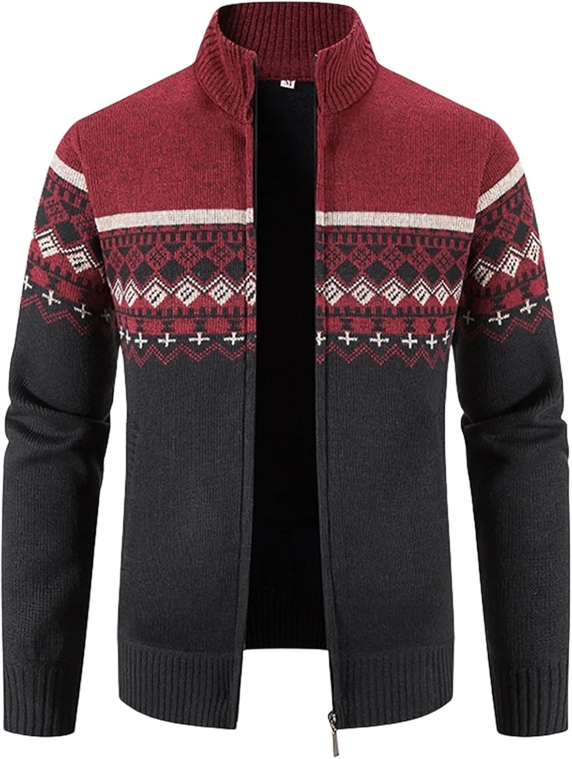 

Мужской зимний кардиган slim fit с воротником стойкой RSZGSWS