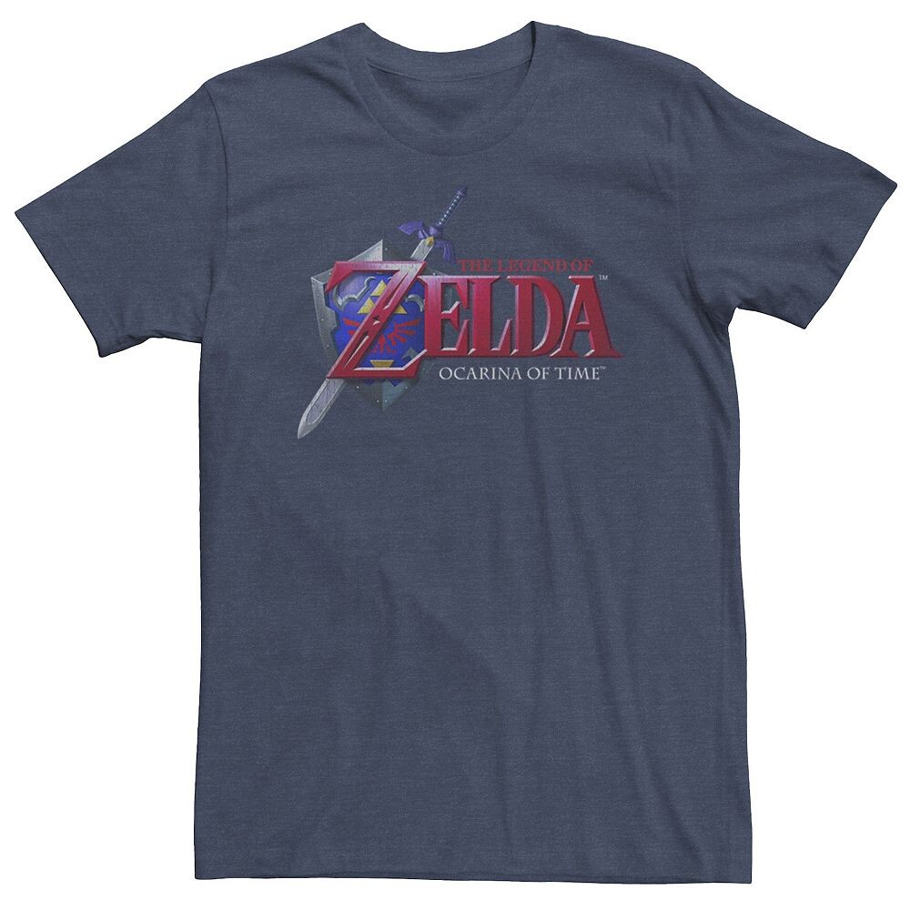 

Классическая футболка с логотипом Big & Tall Nintendo Zelda Ocarina of Time Licensed Character, цвет Navy Heather