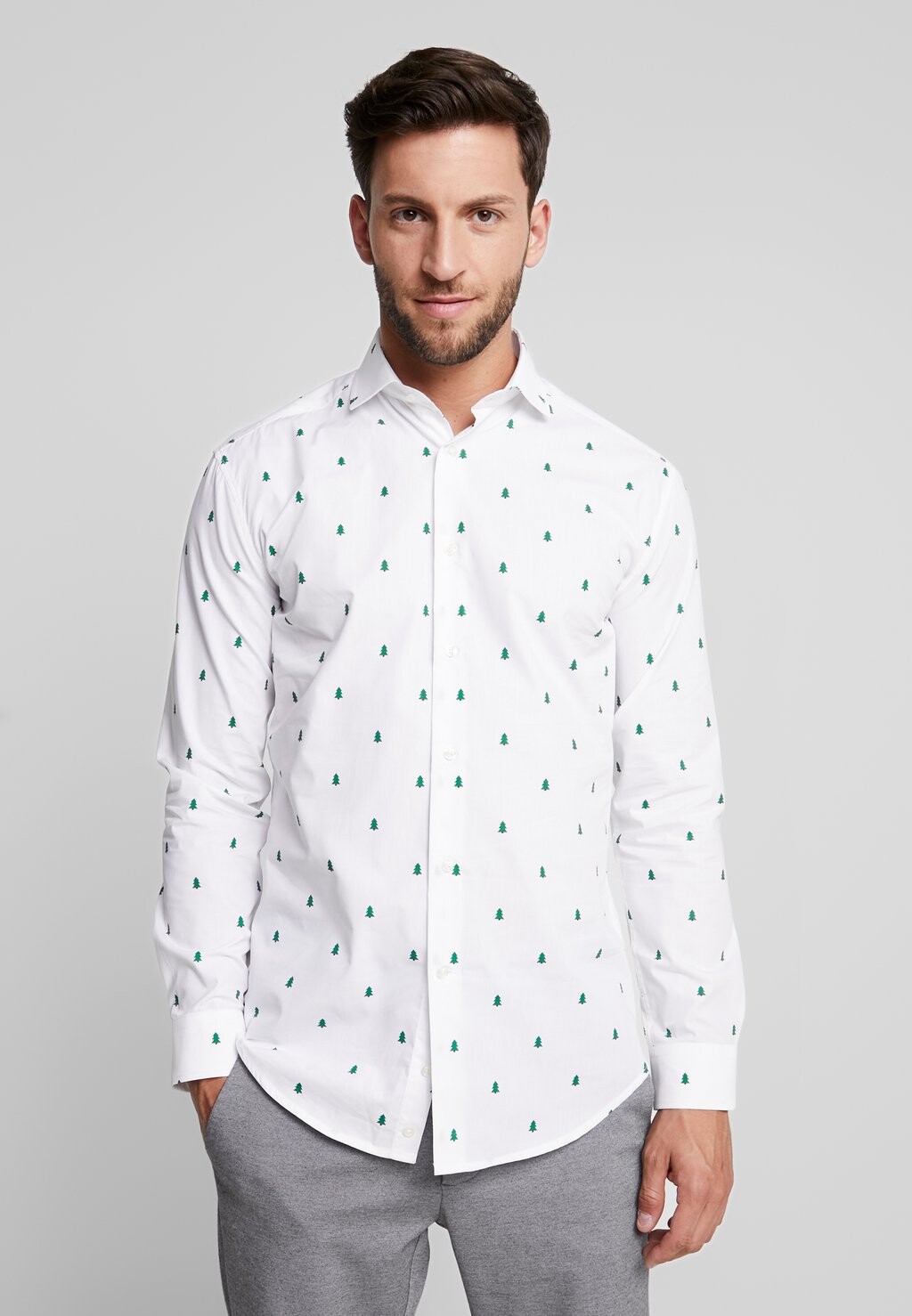 

Рубашка РОЖДЕСТВЕНСКИЕ Ёлки TAILORED FIT OppoSuits, белый