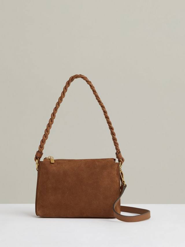 

Сумка кросс-боди Paige с золотой фурнитурой Reiss, Tan