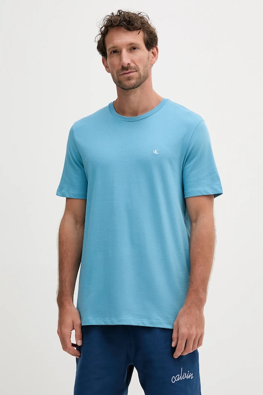

Хлопковая футболка Calvin Klein Jeans, синий
