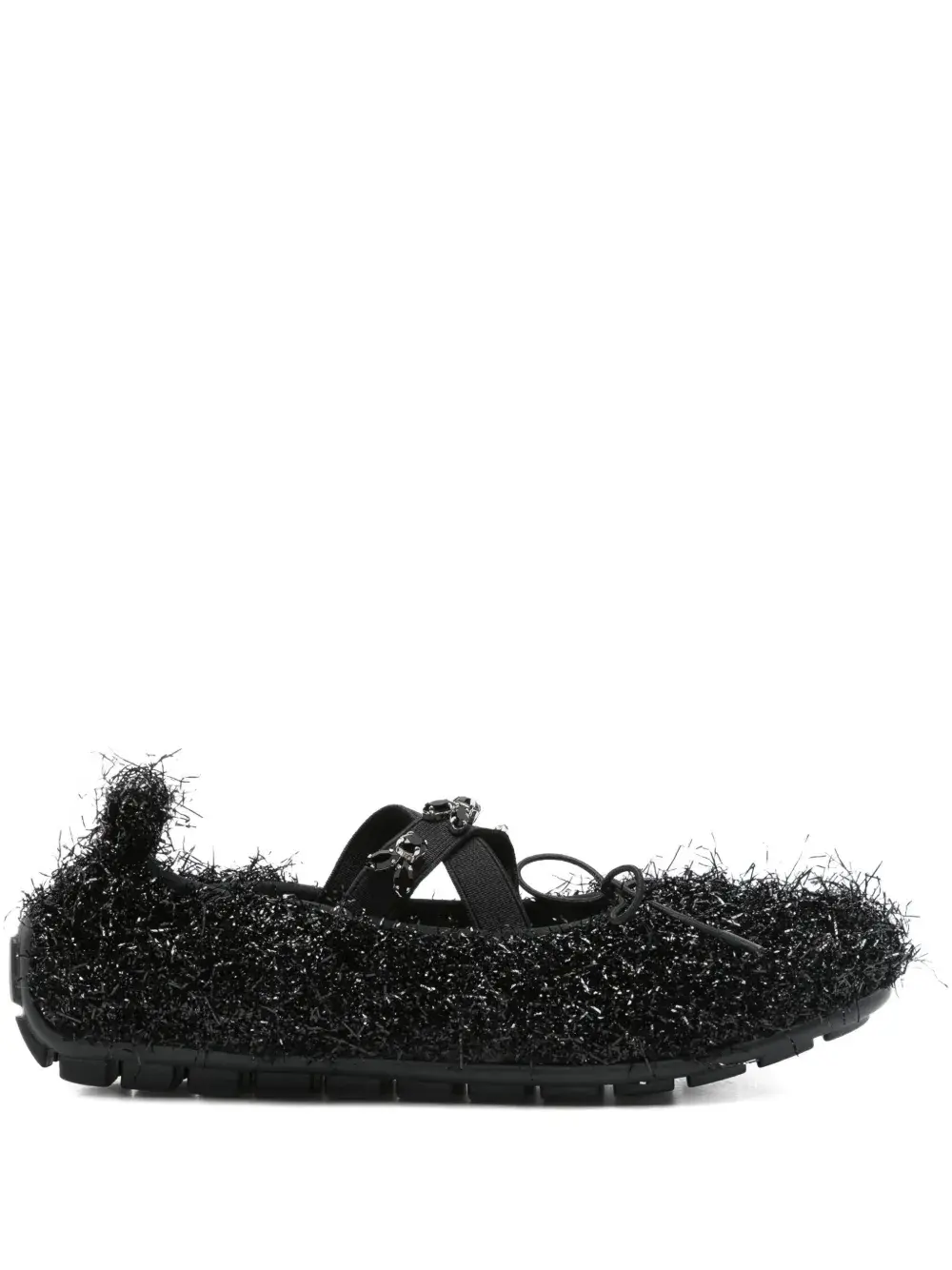 Балетки с оборками Simone Rocha, черный