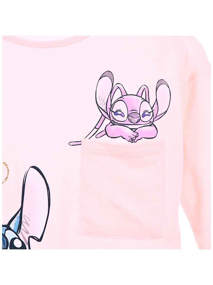 Рубашка Disney Stitch с длинными рукавами и блестками розового цвета Lilo & Stitch — фото 2