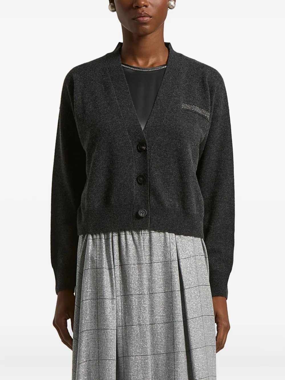 

Кардиган с украшенными пуговицами Peserico, серый