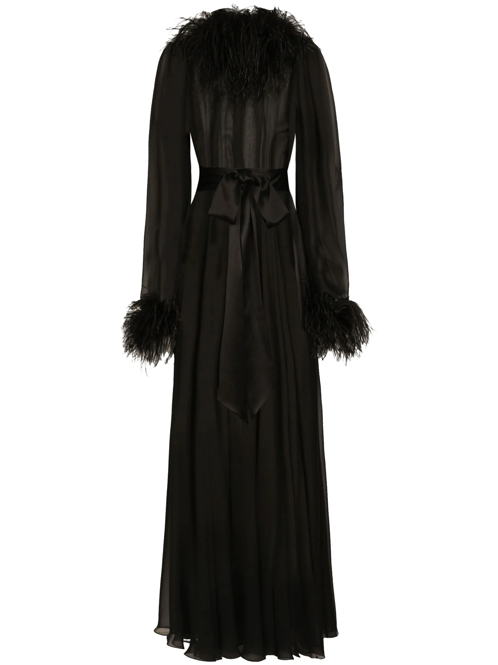 

Платье макси с перьями Dolce & Gabbana, черный