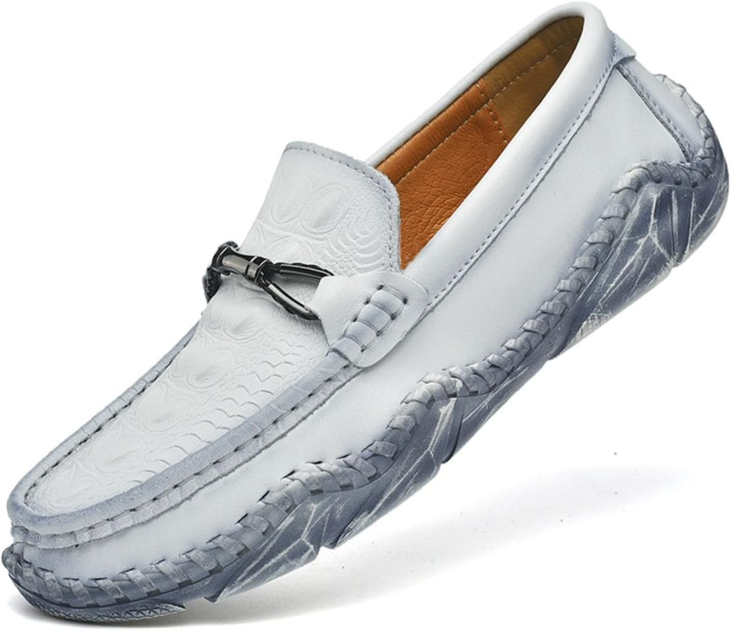 

Мужские ручной работы лоферы из натуральной замши, мокасины с пряжкой, повседневные тапочки, удобная обувь с нескользящей мягкой подошвой, для всех сезонов, повседневной носки, офиса и прогулок Netehadi, серый