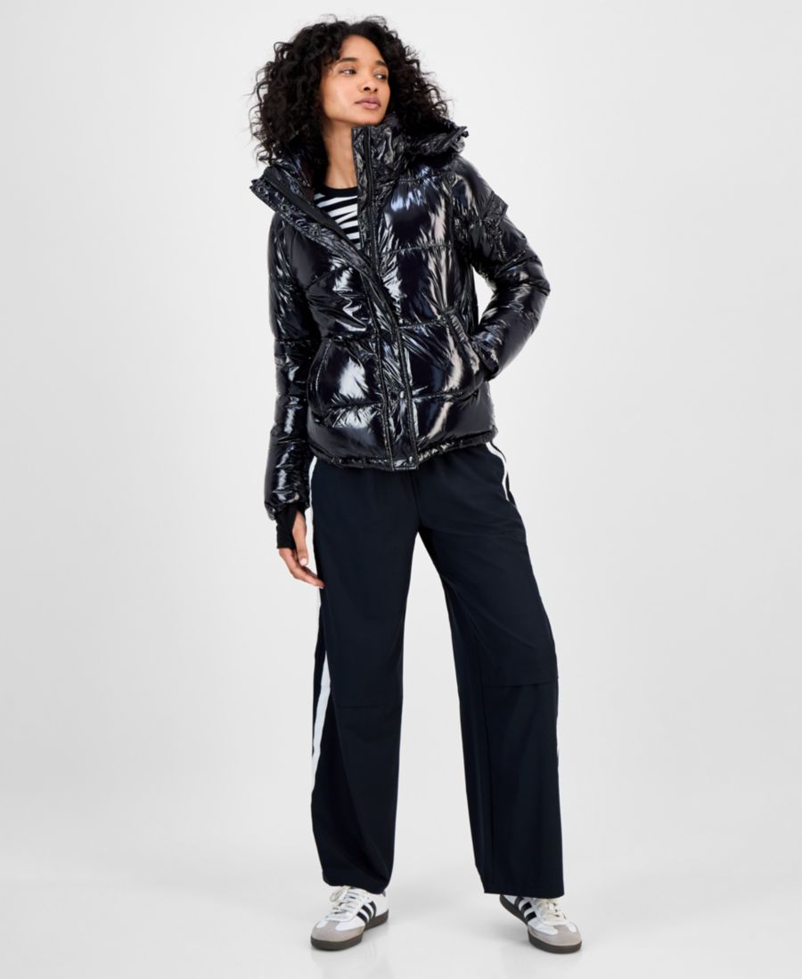 

Женская пуховая куртка Ella с капюшоном, манжетами и отверстиями для больших пальцев S13, Onyx