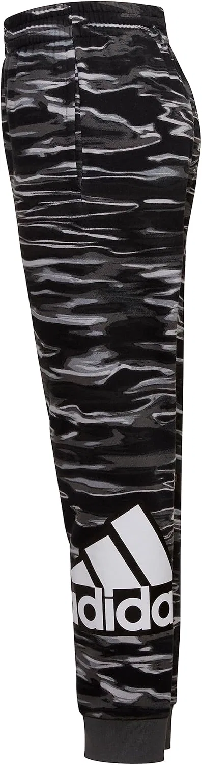 Детские спортивные флисовые брюки-джоггеры Adidas, Black (New) — фото 3