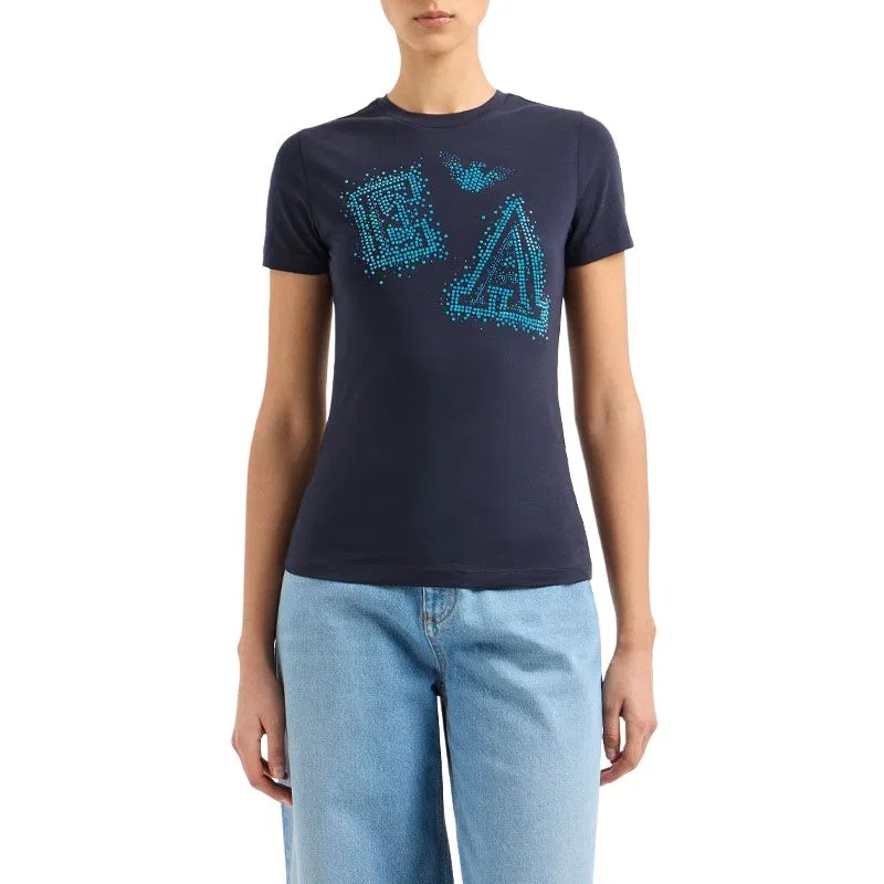 Футболка Emporio Armani EA7 Regular Fit Marine Blue — фото 2