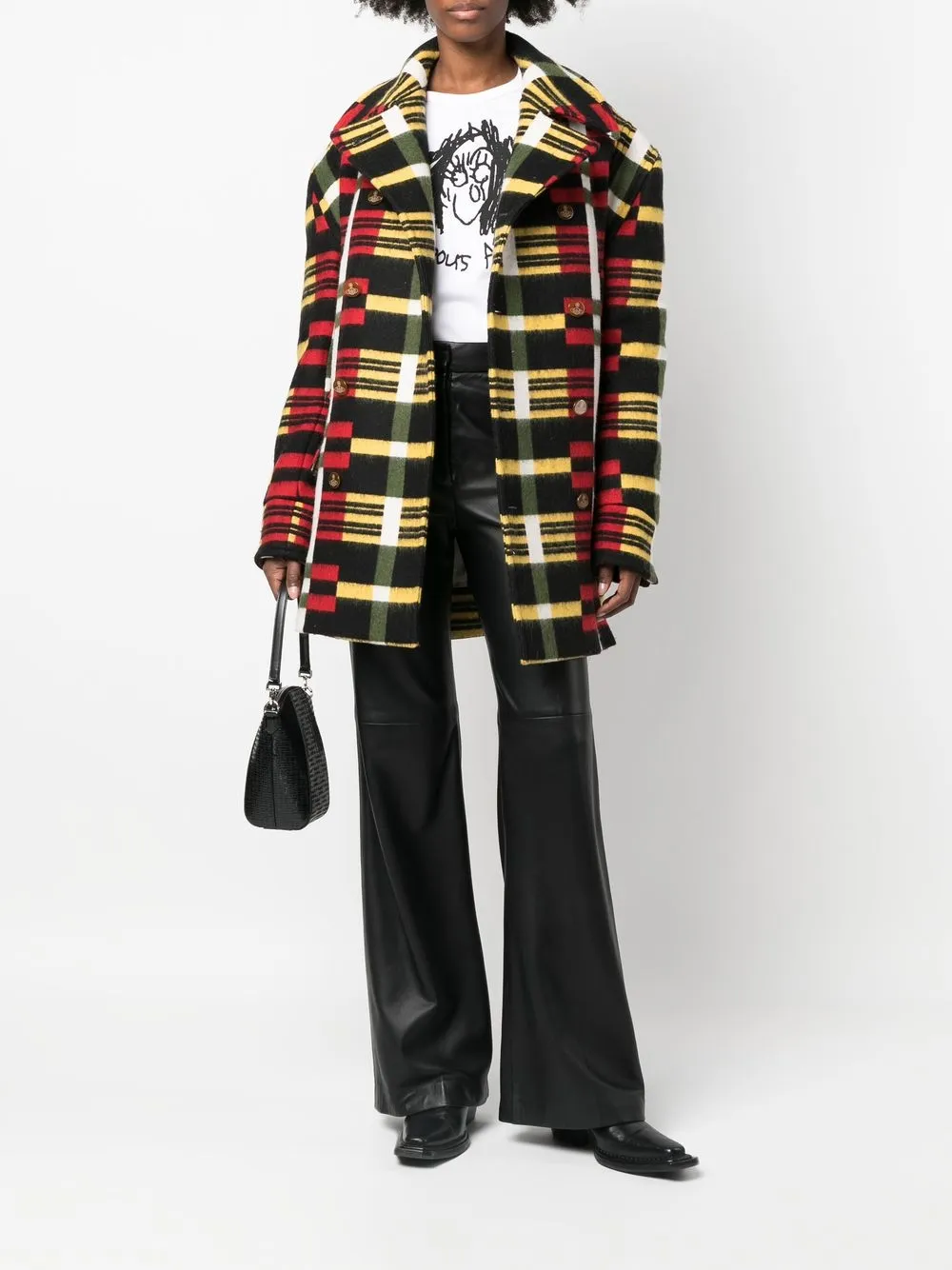 Двубортная куртка в клетку Vivienne Westwood, черный — фото 3