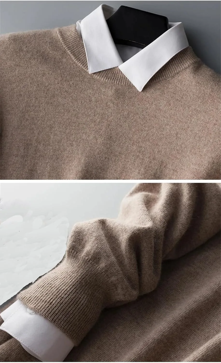 Мужской свитер из кашемира и хлопка Slim Fit — фото 3
