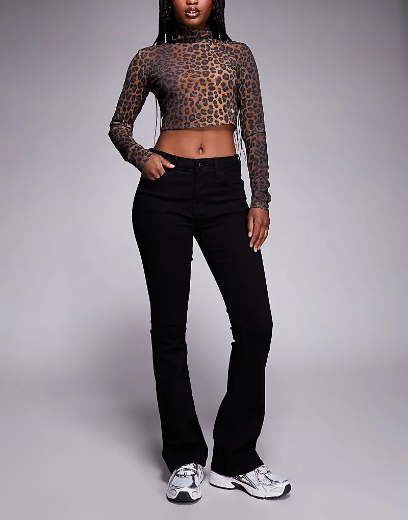 

Джинсы River Island со средней посадкой и клеш, черного цвета