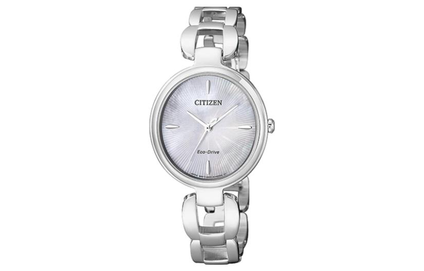 

CITIZEN Часы Solar Quartz Movement Stainless Steel Strap Watch 30*29mm Women's Watch Gray Dial, Silver