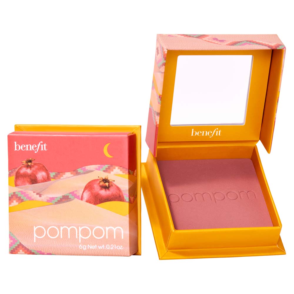

Розовые гранатовые румяна pompom wanderful world blush powder Benefit Cosmetics, вес 6 гр.