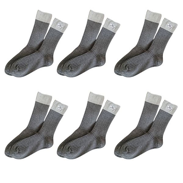 

Женские носки 6pk с цветными блоками и вышитым бантом Anna-Kaci, Dark Gray