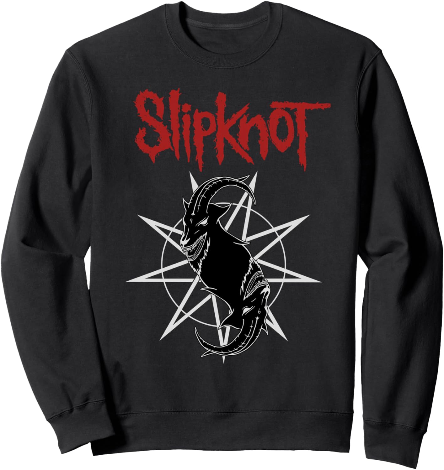 

Толстовка с круглым вырезом Slipknot Star Goat, черная, Черный, Толстовка с круглым вырезом Slipknot Star Goat, черная
