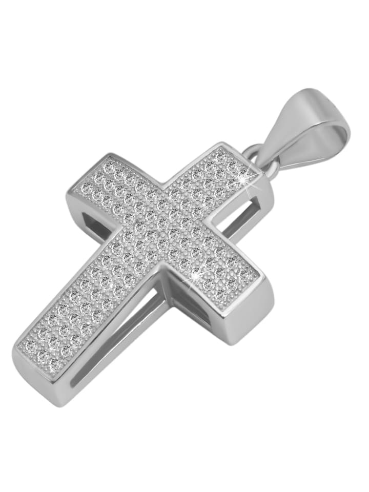 

Adeliás Женский кулон - Крест. Кулон в виде креста из серебра 925 пробы с кубическим цирконием в серебряной оправе