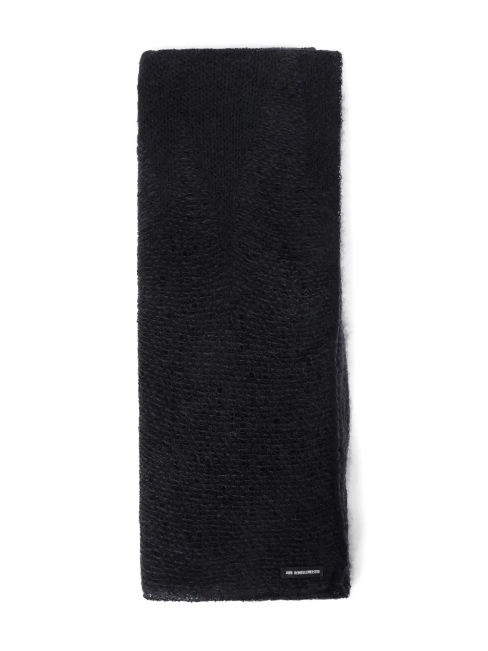 

Шарф из мохера и шелка с жаккардовым узором Ann Demeulemeester, черный