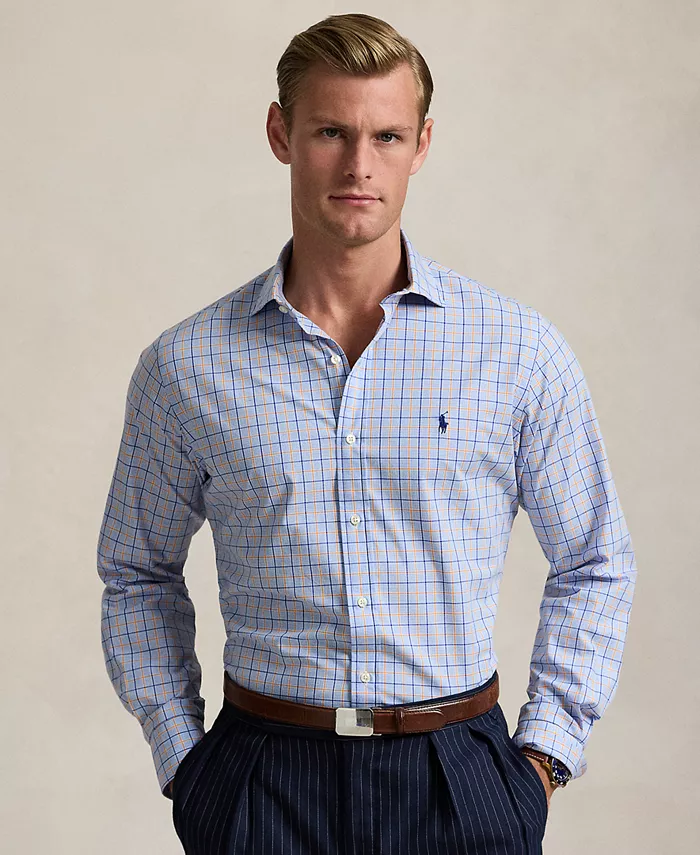 

Мужская классическая рубашка в клетку Performance Polo Ralph Lauren, синий